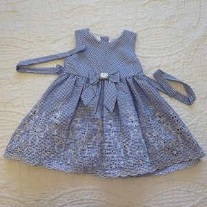 Rare Editions Lined  Embroidered Dress Baby Girl